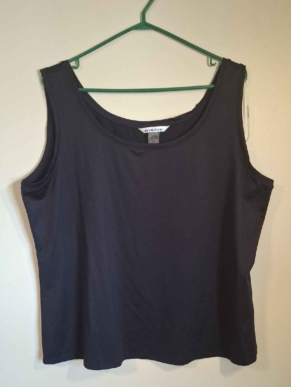 NYGÅRD Navy Blue Scoop Neck Tank Top Satin Feel Plus Size 2X